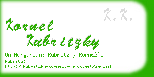 kornel kubritzky business card